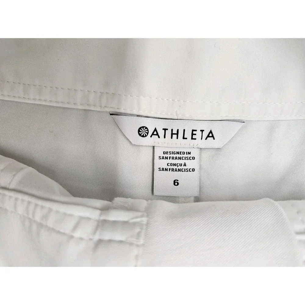 Athleta Womens Size 6 White Performance Pants Stretch Athletic Travel Casual - Picture 4 of 8